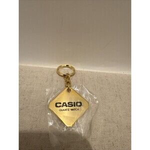 1980s Casio Quartz Watch Keychain- Metal, NOS